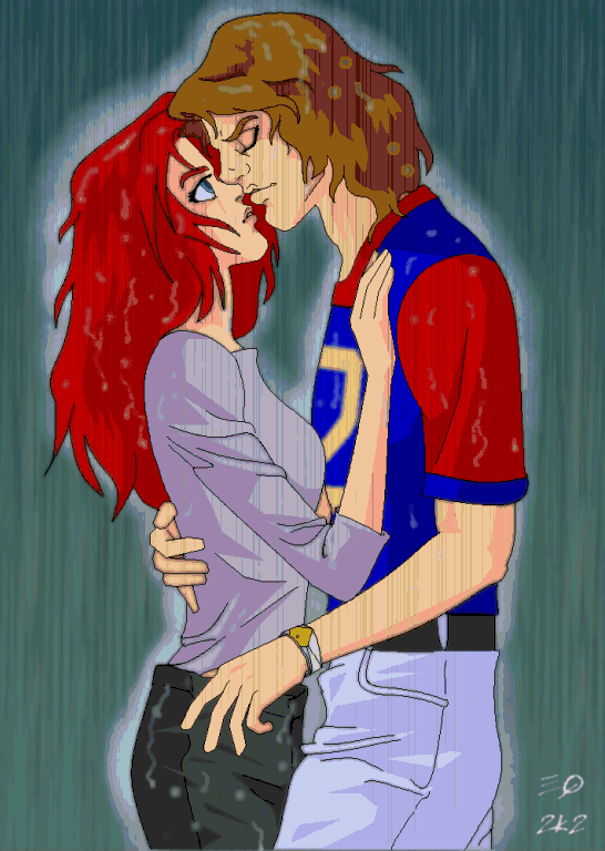 kissing in rain wallpaper. Kissing in the rain.